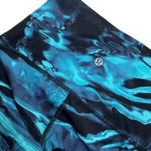 Lululemon Wunder Under Leggings Blue Marble Print U60416 Size 4